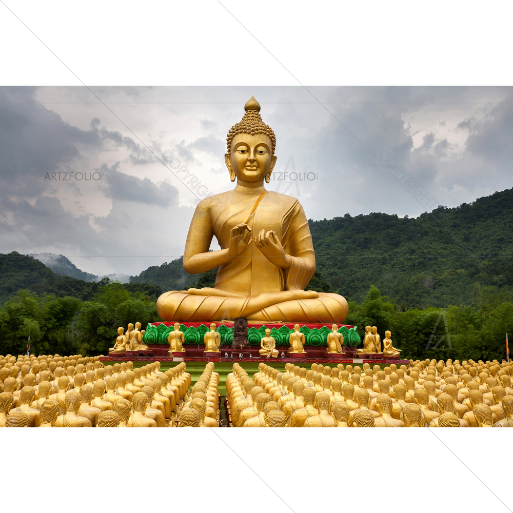 Golden Lord Buddha D4 — Devotional custom art by ArtzFolio