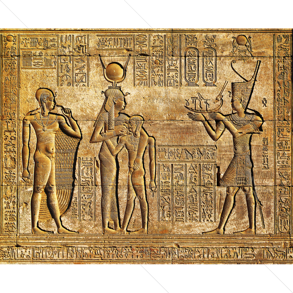 Hieroglyphic Carvings on Egyptian Temple — Devotional custom art by ArtzFolio