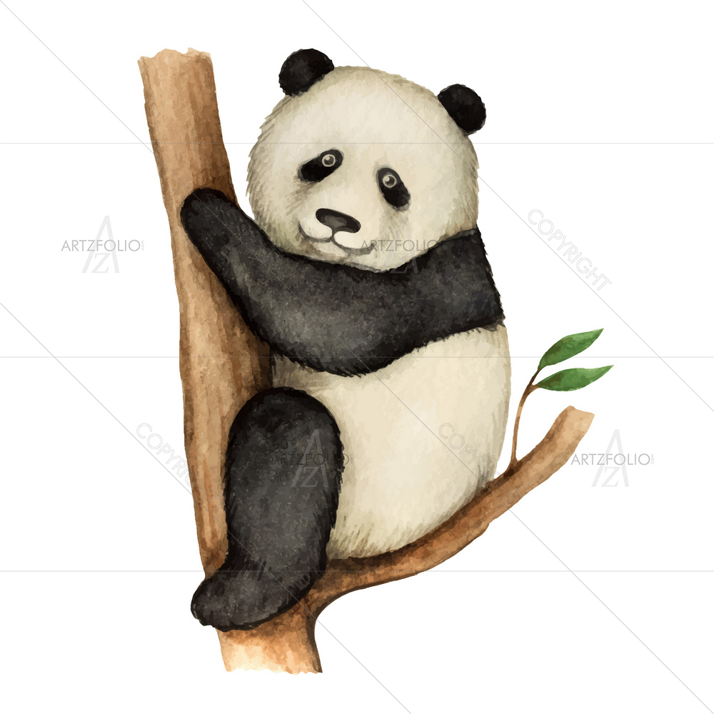 Watercolor Panda — Animals custom art by ArtzFolio