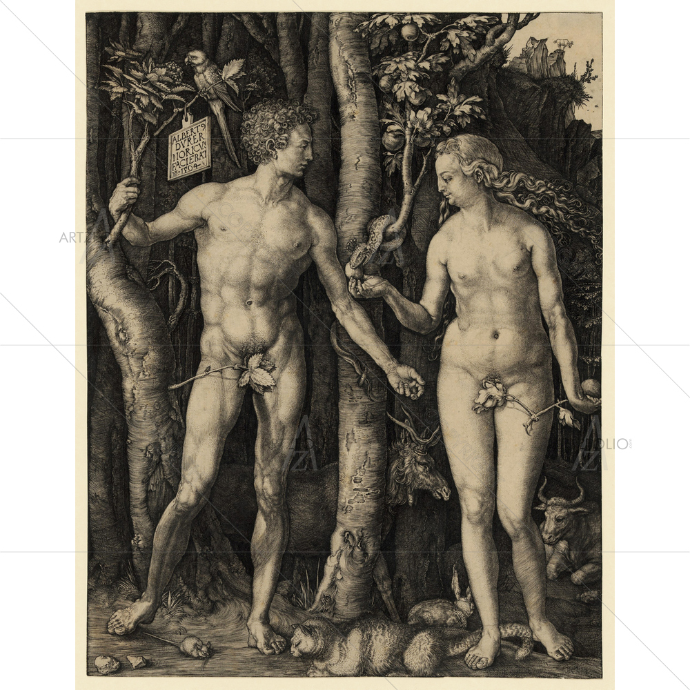Adam and Eve, Albrecht Durer, 1504 — custom-size art design 5010159