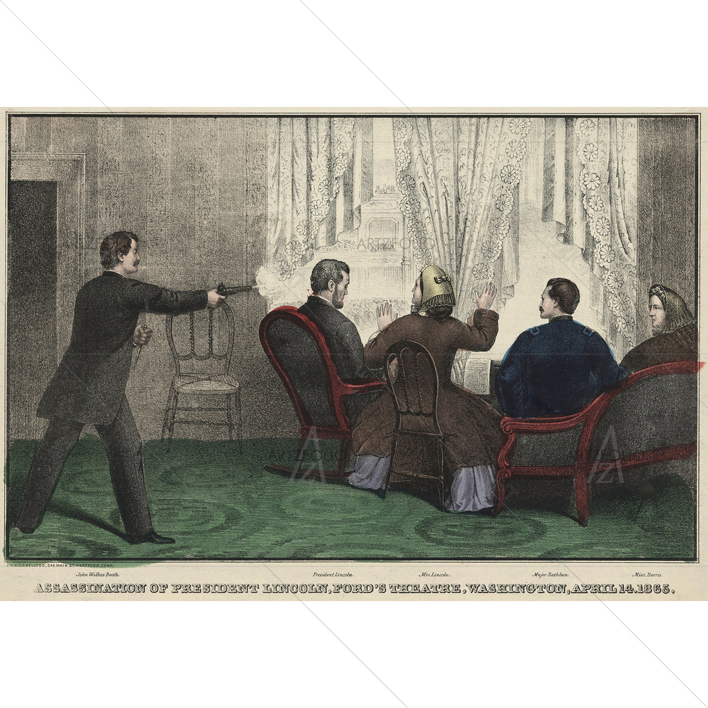 Assassination of President Lincoln, John Wilkes Booth — custom-size art design 5010168