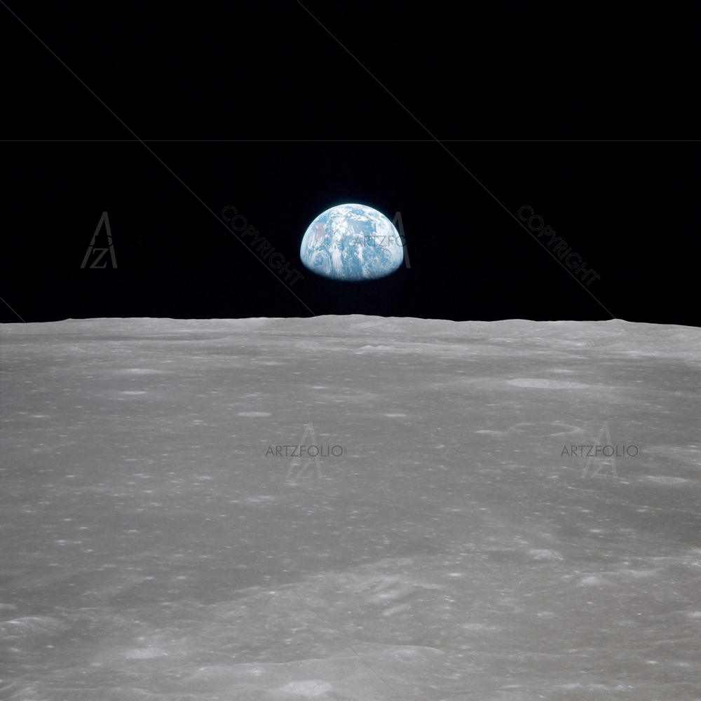 Apollo 11 Earth Rise over Moon, NASA — custom-size art design 5010212