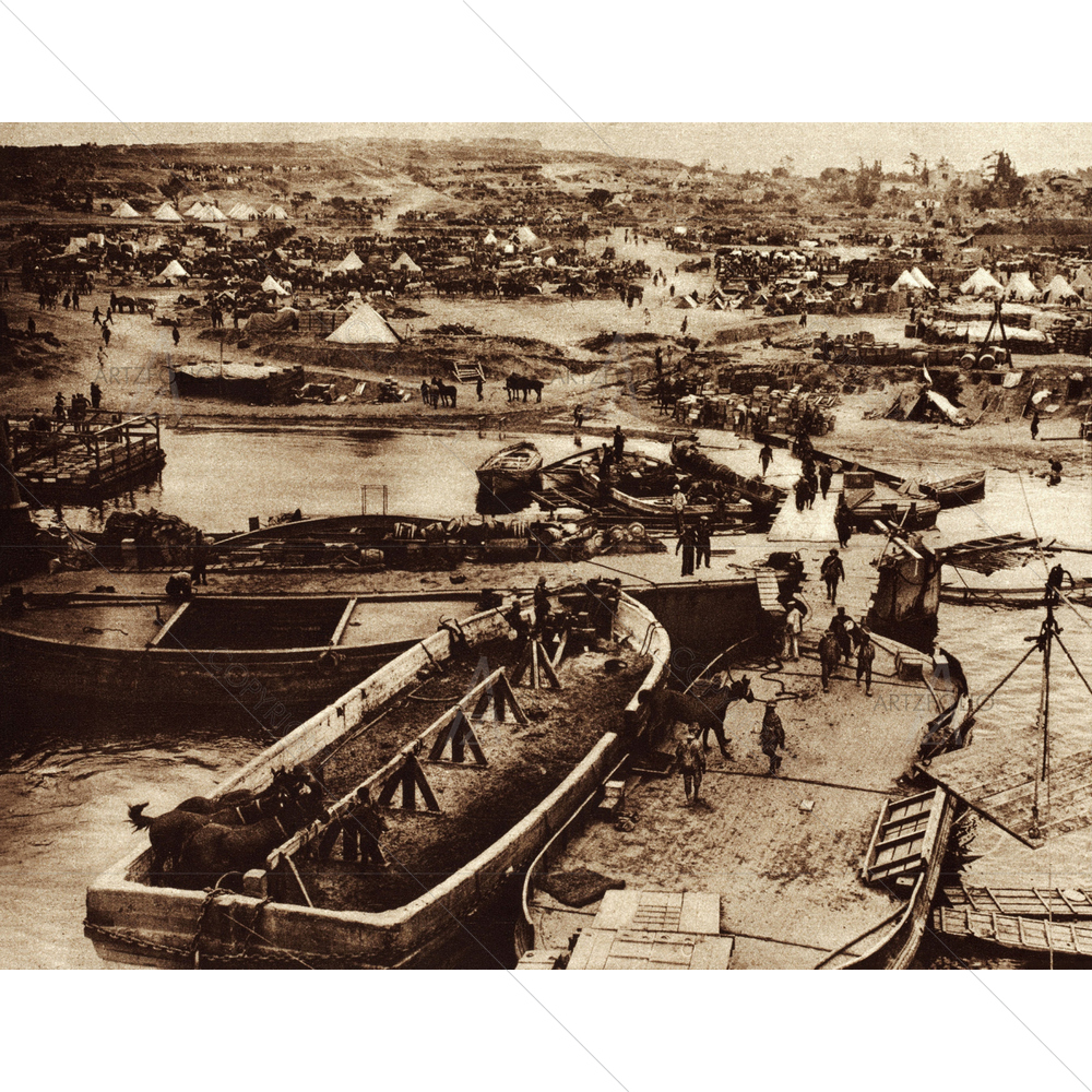 Supply Ships Unloading Horses, WWI — Ancient custom art by ArtzFolio