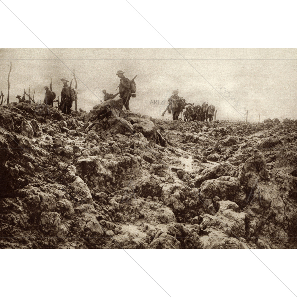 Soldiers at Battleground in World War 1, 1915-18 — Ancient custom art by ArtzFolio