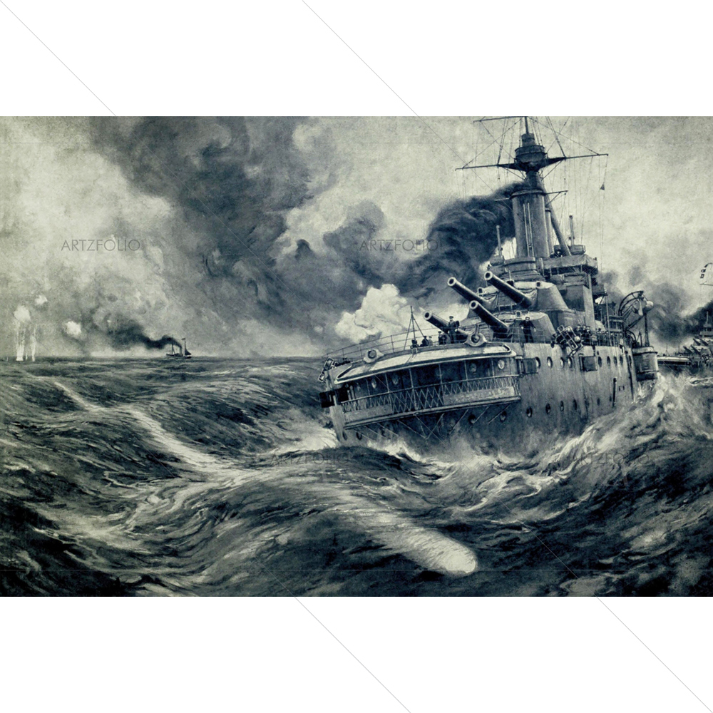 German Boat Torpedo in World War 1, 1914-18 — custom-size art design 5010233