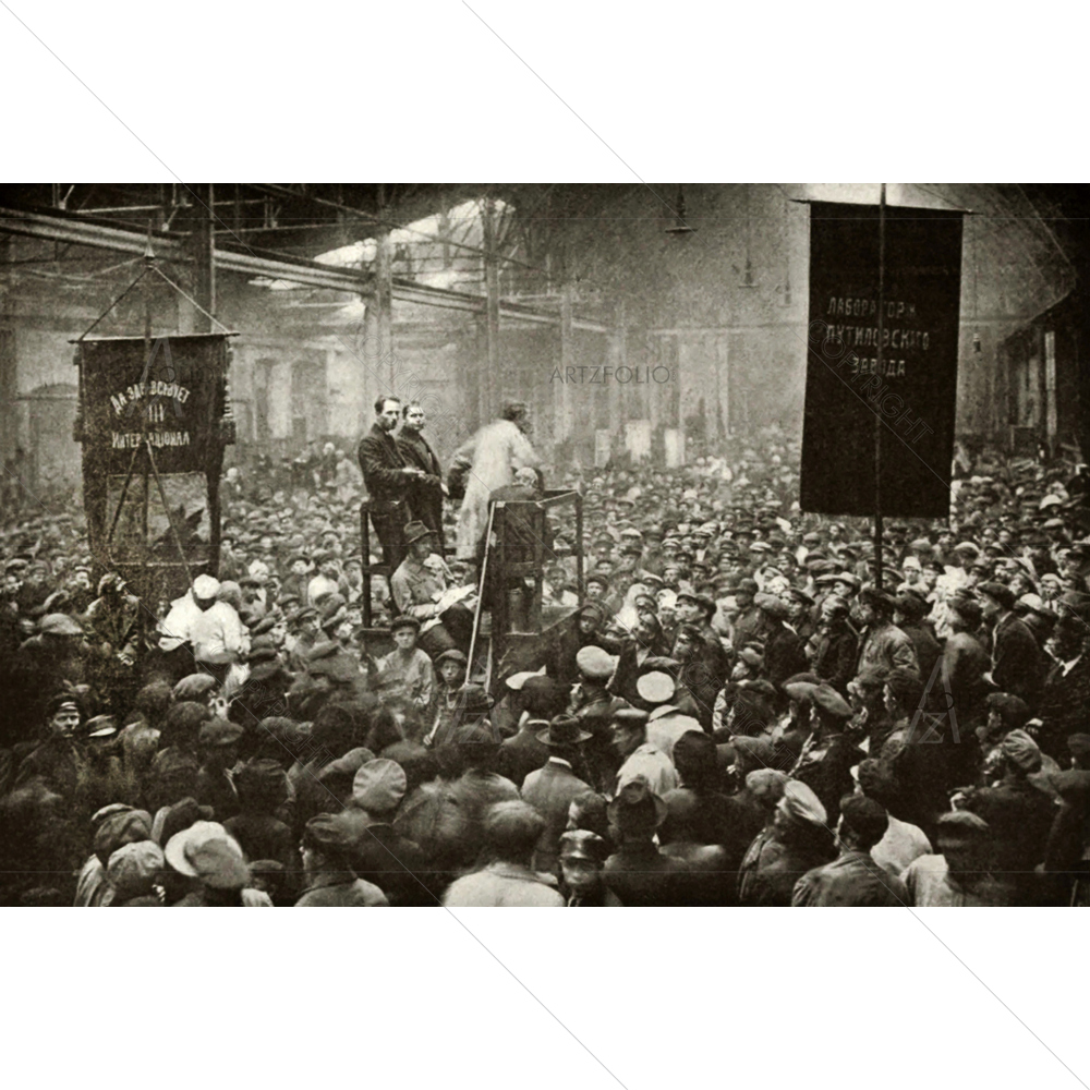 Putilov Works in Petrograd, 1917 Russian Revolution — custom-size art design 5010235