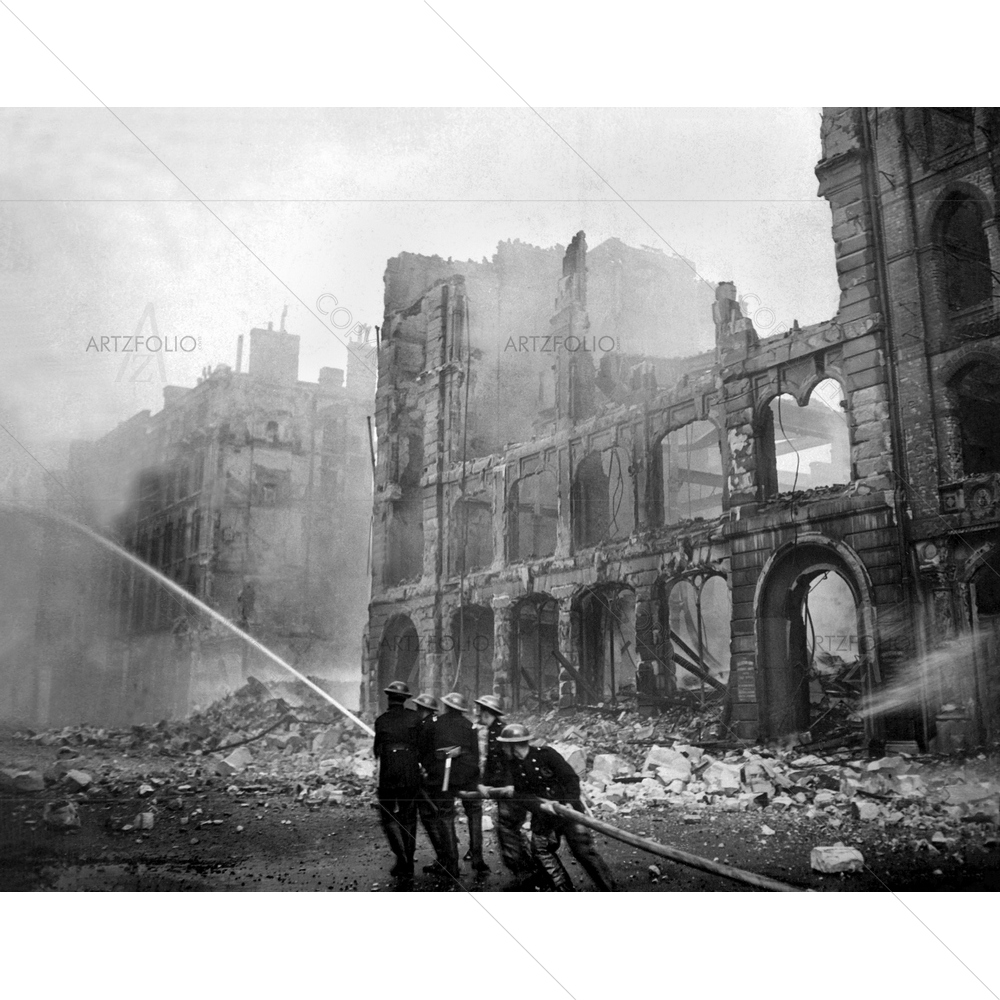 Fire Fighting During WW2 Battle of Britain, 1941 — custom-size art design 5010245