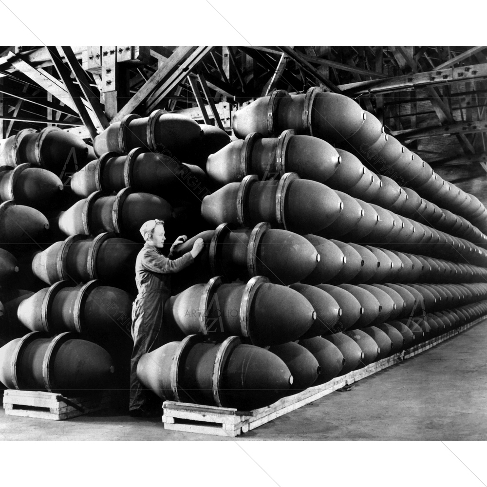 Bomb Cases Loaded with Explosives, Nebraska, 1943 — custom-size art design 5010248