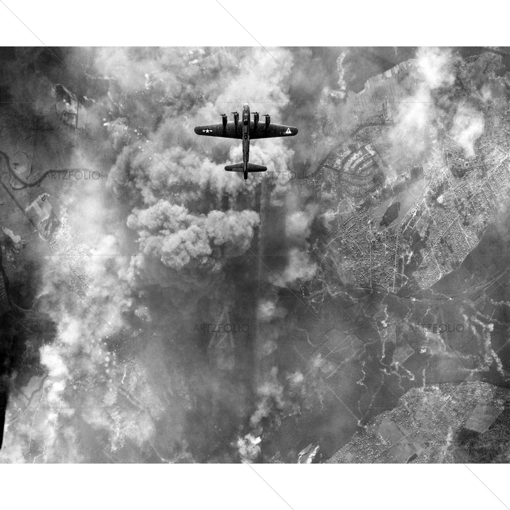 B-17 Bomber Raid, 1945, Germany — custom-size art design 5010251