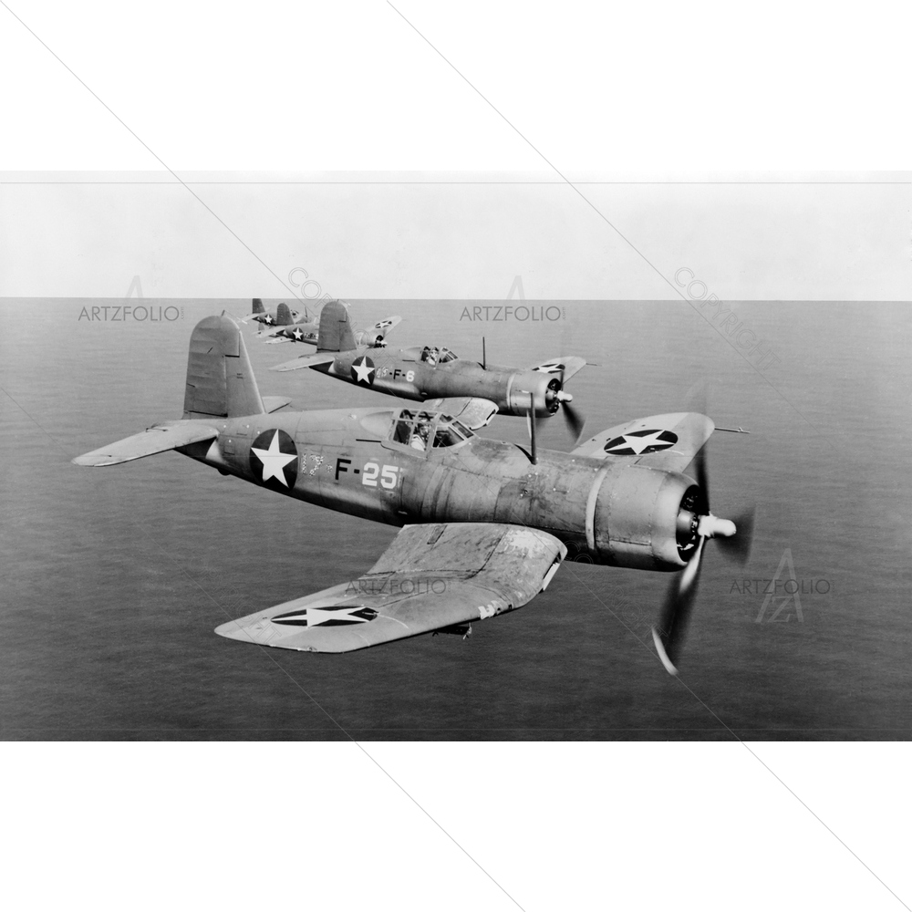 US Navy F4Us, Corsairs Fight, WW2 — custom-size art design 5010252