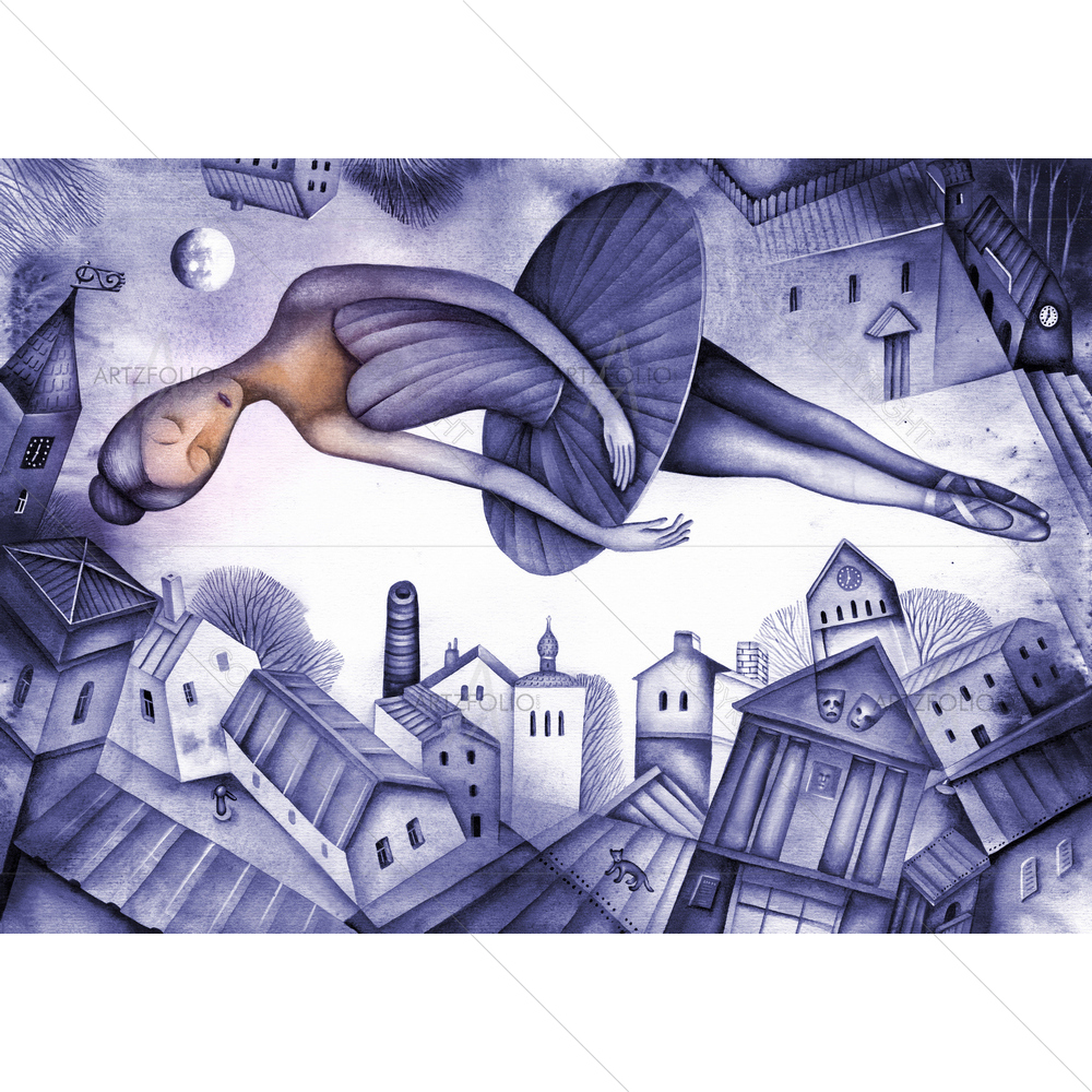 Ballet Dancer Girl D2 — Animated Cartoons custom art by ArtzFolio