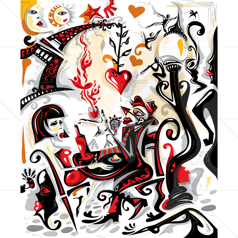Love Cafe, Paris — custom-size art design 5010266