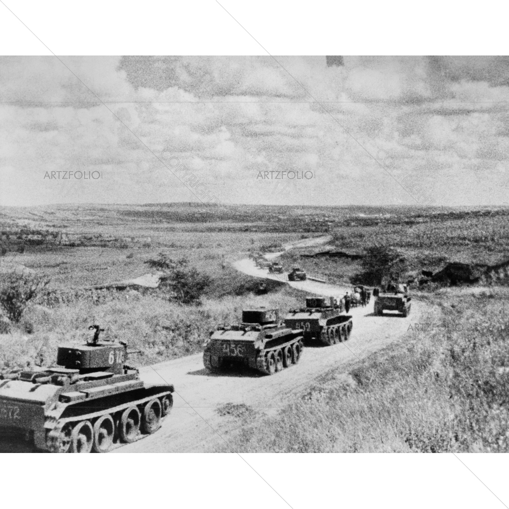 Convoy of Soviet (Russian), Romania, 1940 — Ancient custom art by ArtzFolio