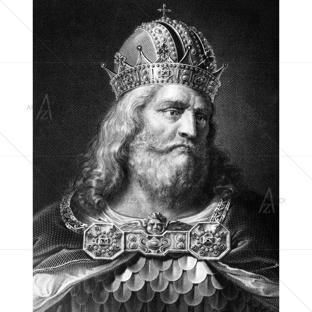Charlemagne Portrait, 742-814 — Ancient custom art by ArtzFolio