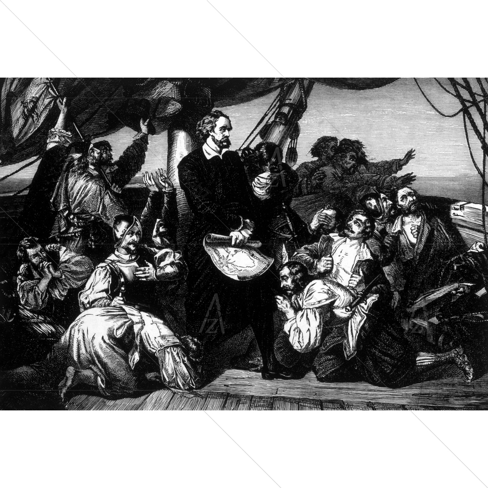 Christopher Columbus' Ship Santa Maria, Oct 1492 — Devotional custom art by ArtzFolio