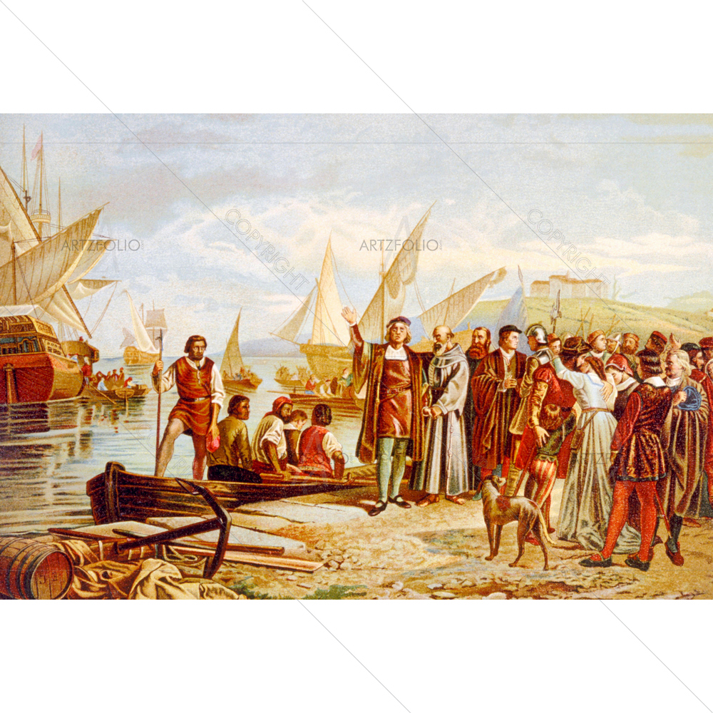 Christopher Columbus' Embarkation, Spain, 1492 D2 — custom-size art design 5010282