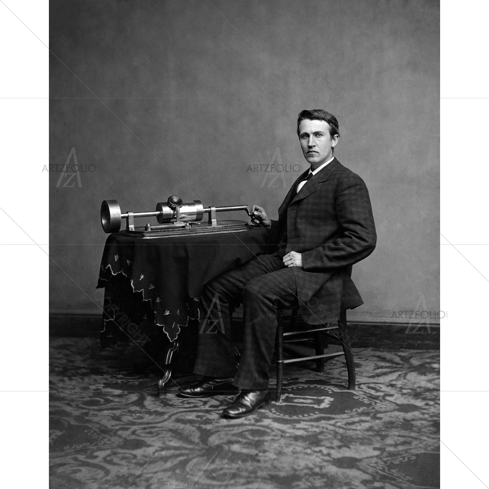 Thomas Edison Portrait — Ancient custom art by ArtzFolio