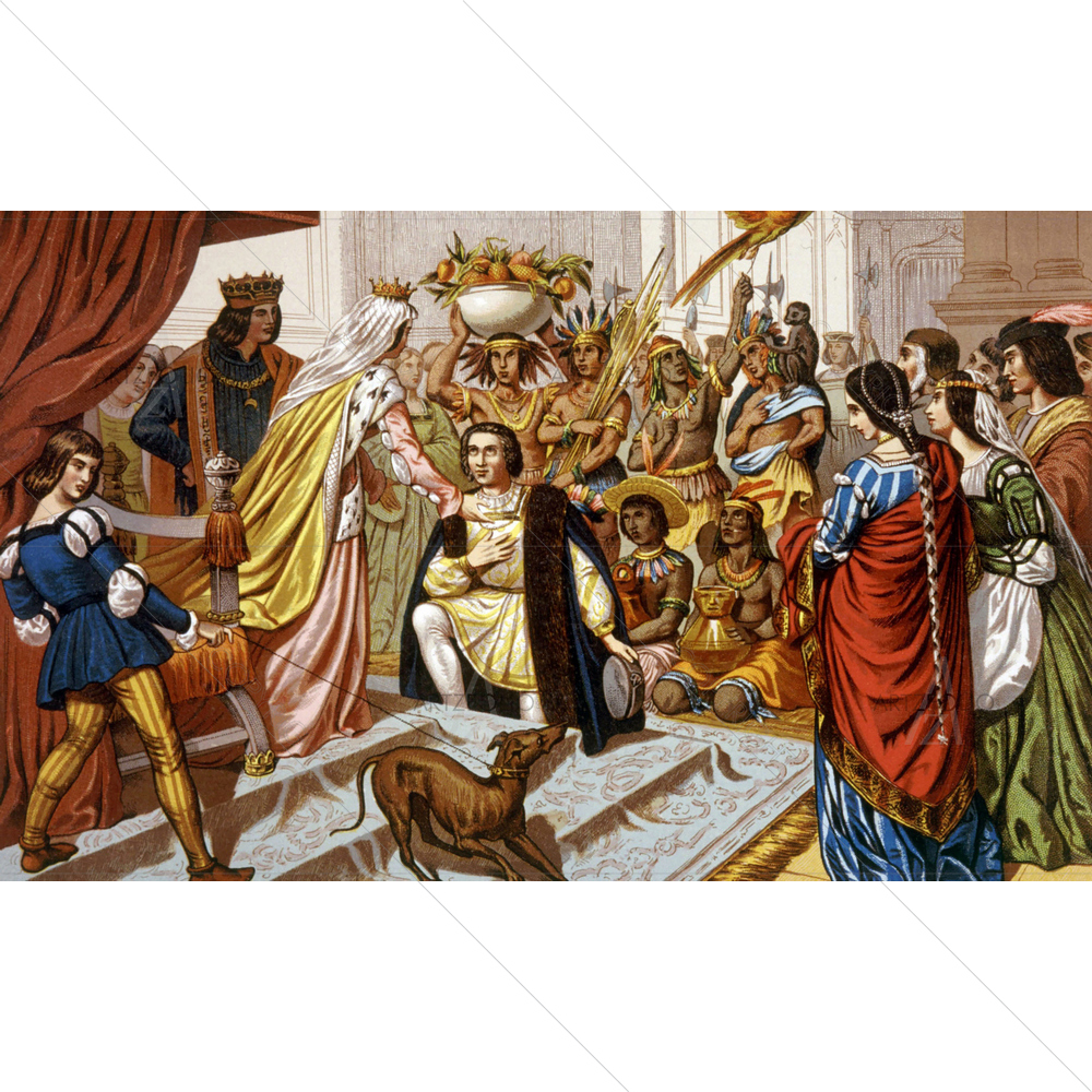 Christian Columbus Received by King Ferninand & Queen Isabella — custom-size art design 5010303