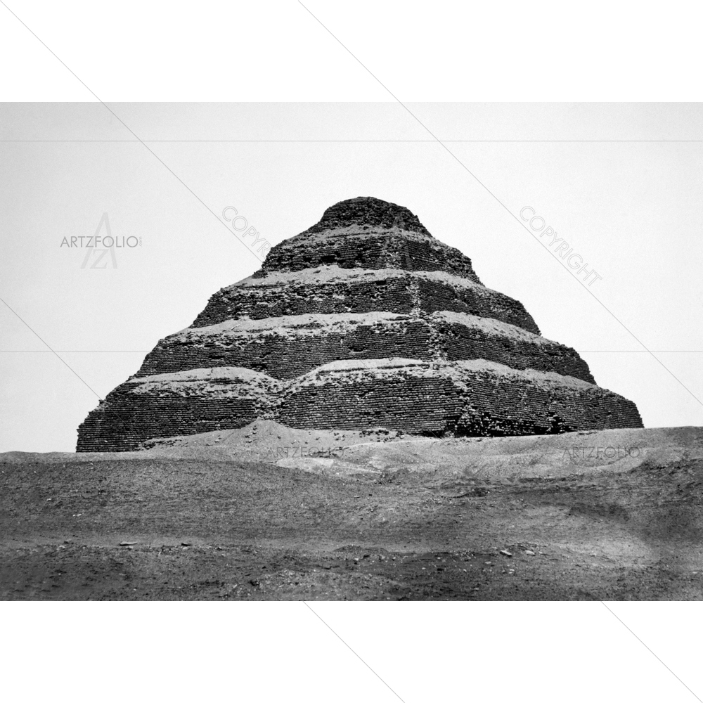 Step Pyramid of King Zoser, Antoine Beato, 1880 — Ancient custom art by ArtzFolio