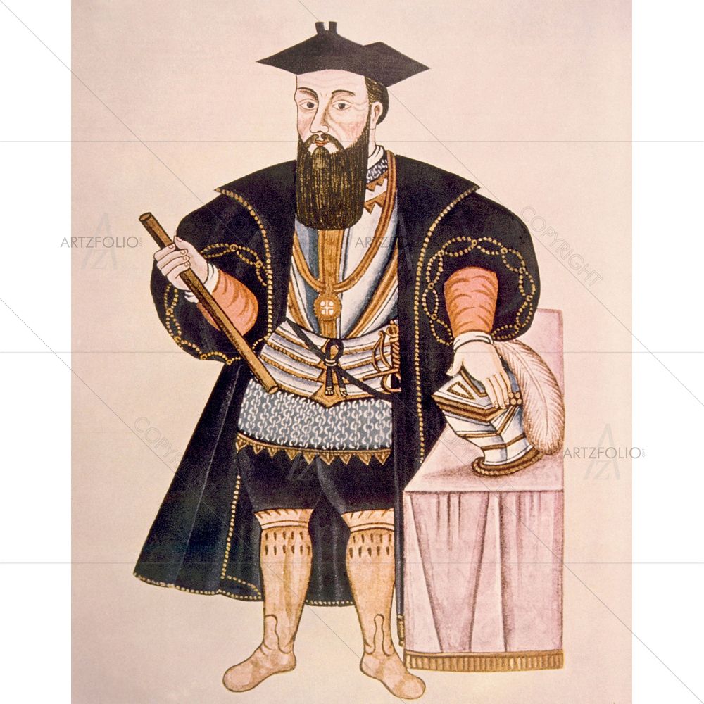 Vasco Da Gama Portrait D2 — Ancient custom art by ArtzFolio