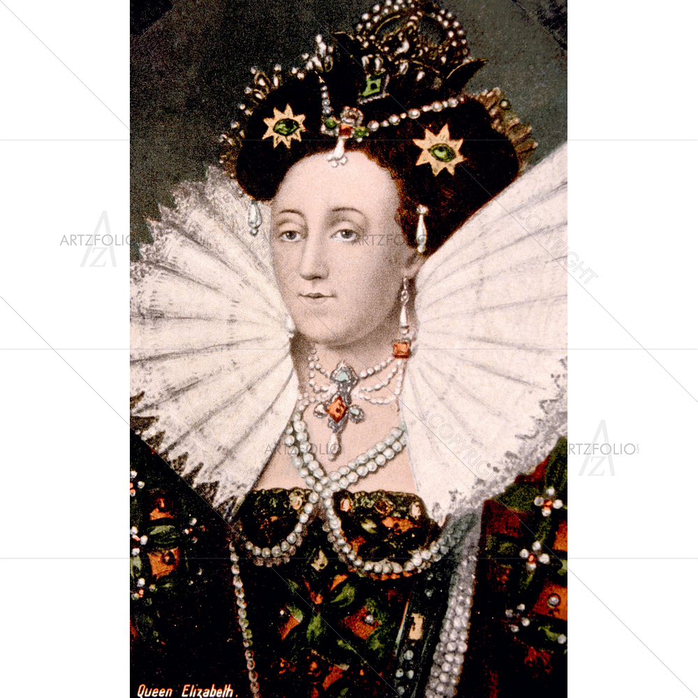 Portrait of Queen of England Elizabeth I — custom-size art design 5010308