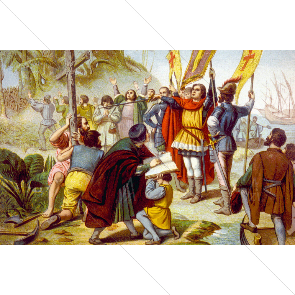 Christopher Columbus Taking Possession Of New World — Devotional custom art by ArtzFolio