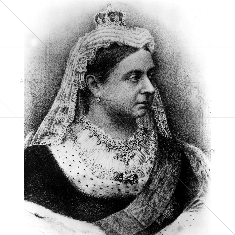 England Queen Victoria Portrait — Ancient custom art by ArtzFolio