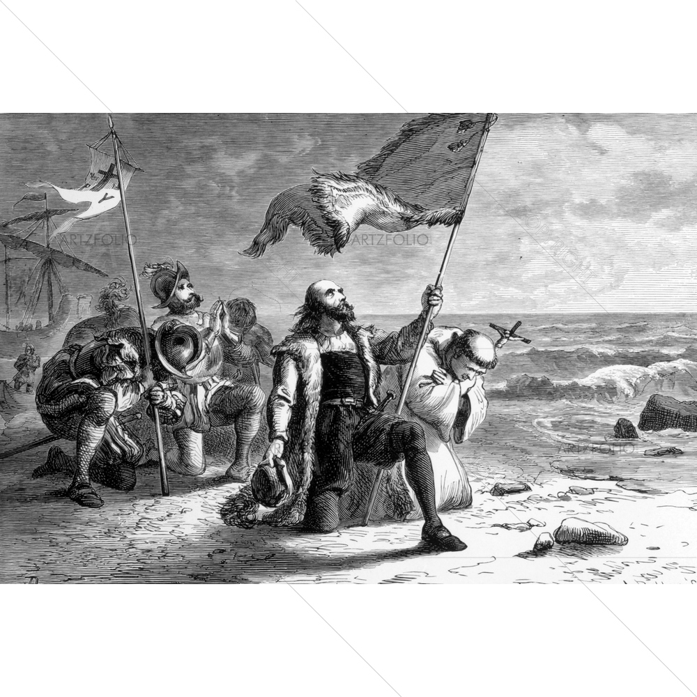 Christopher Columbus Landing in New World, 1492 D2 — custom-size art design 5010317