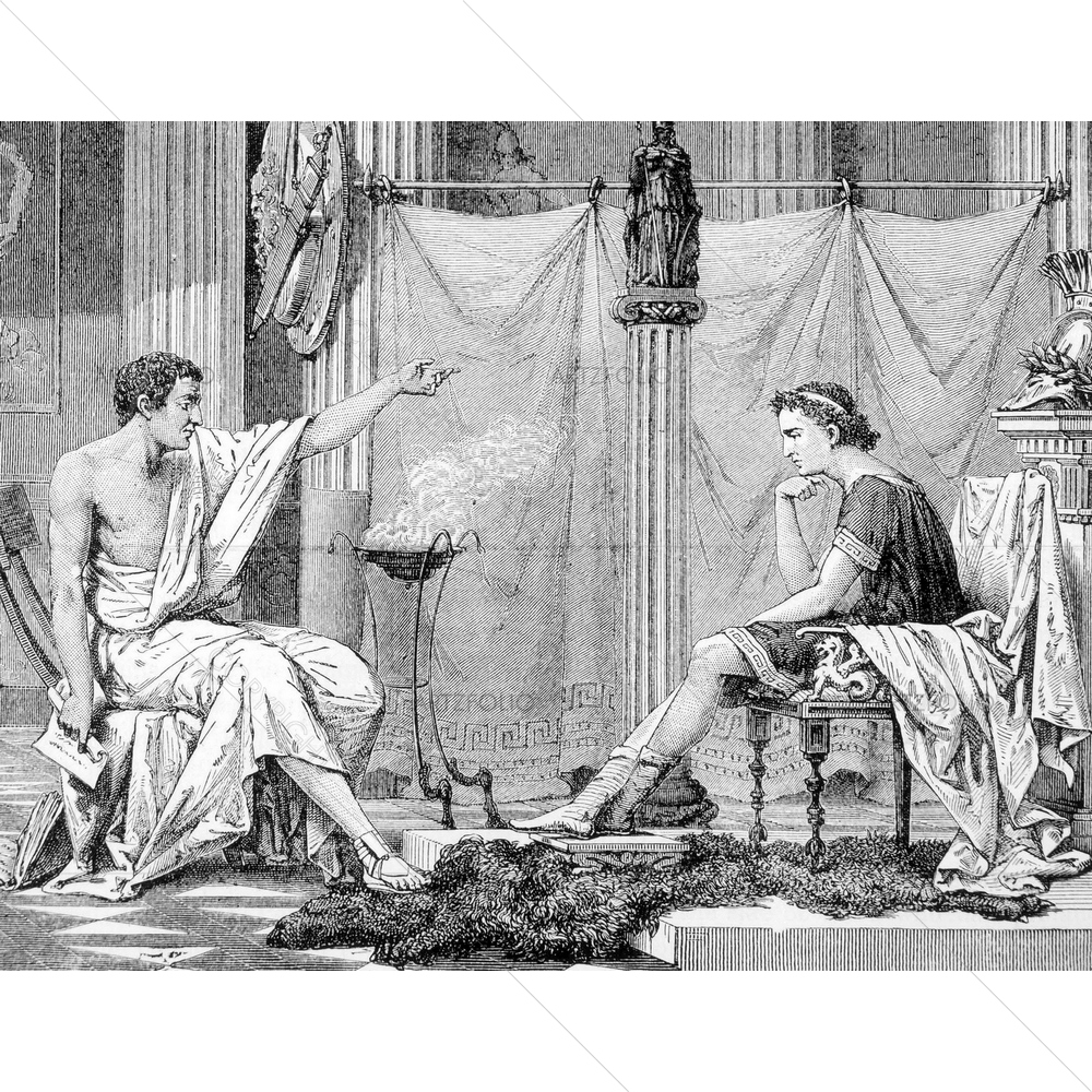 Aristotle and his Alexander Portrait — custom-size art design 5010321