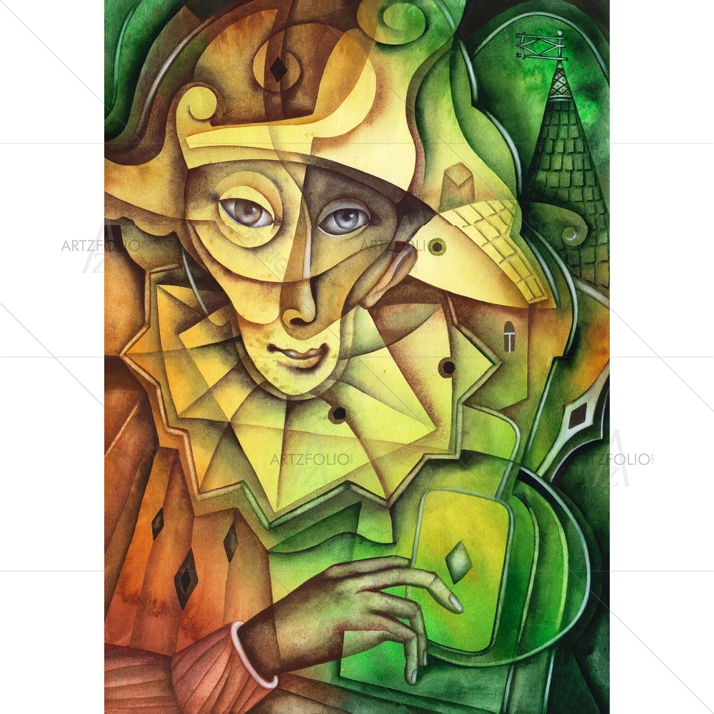 Cubistic Face D4 — custom-size art design 5010336