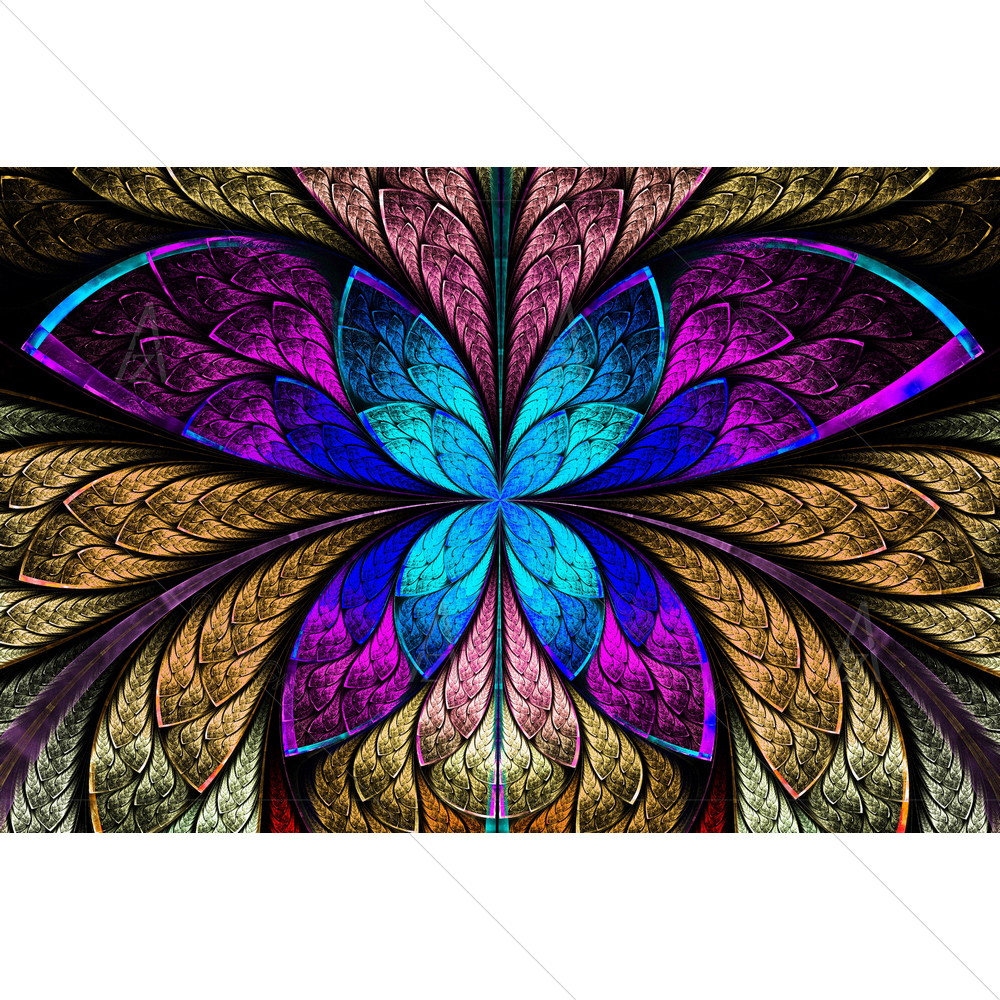 Symmetrical Fractal Butterfly — Botanical custom art by ArtzFolio