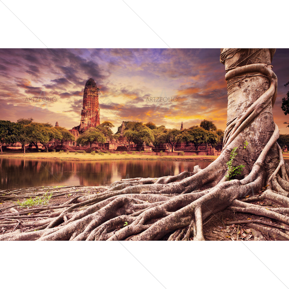 Historical Temple Ayuthaya, Thailand — Devotional custom art by ArtzFolio