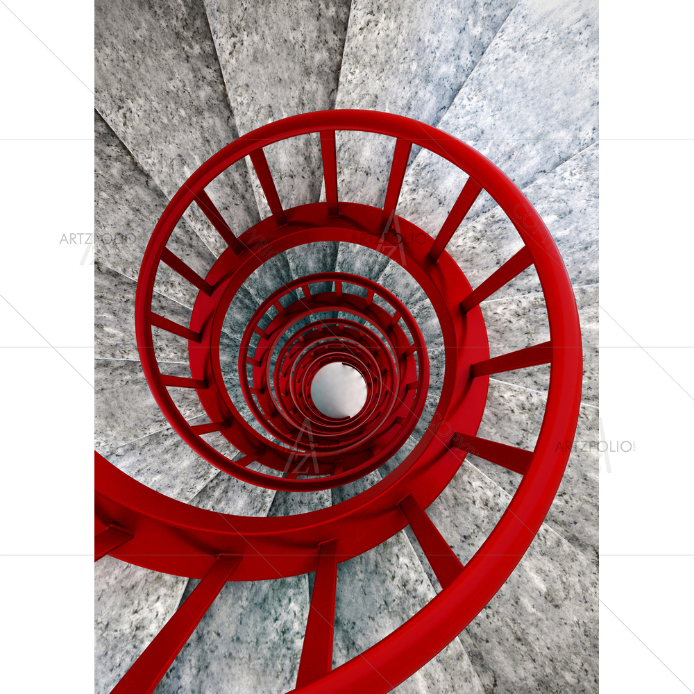 Spiral Stone Stairs — Fluid marble custom art by ArtzFolio