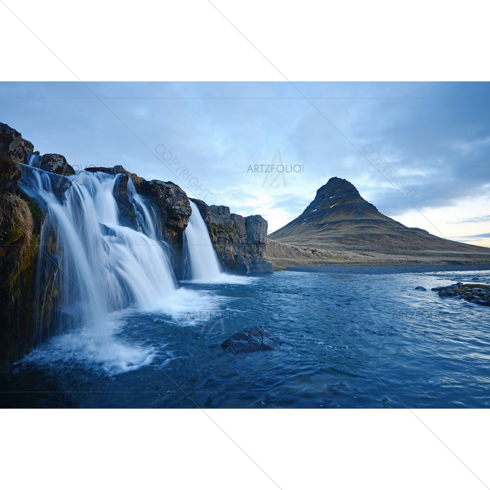 Kirkjufell Mountain with Waterfall, Iceland — Mountains custom art by ArtzFolio