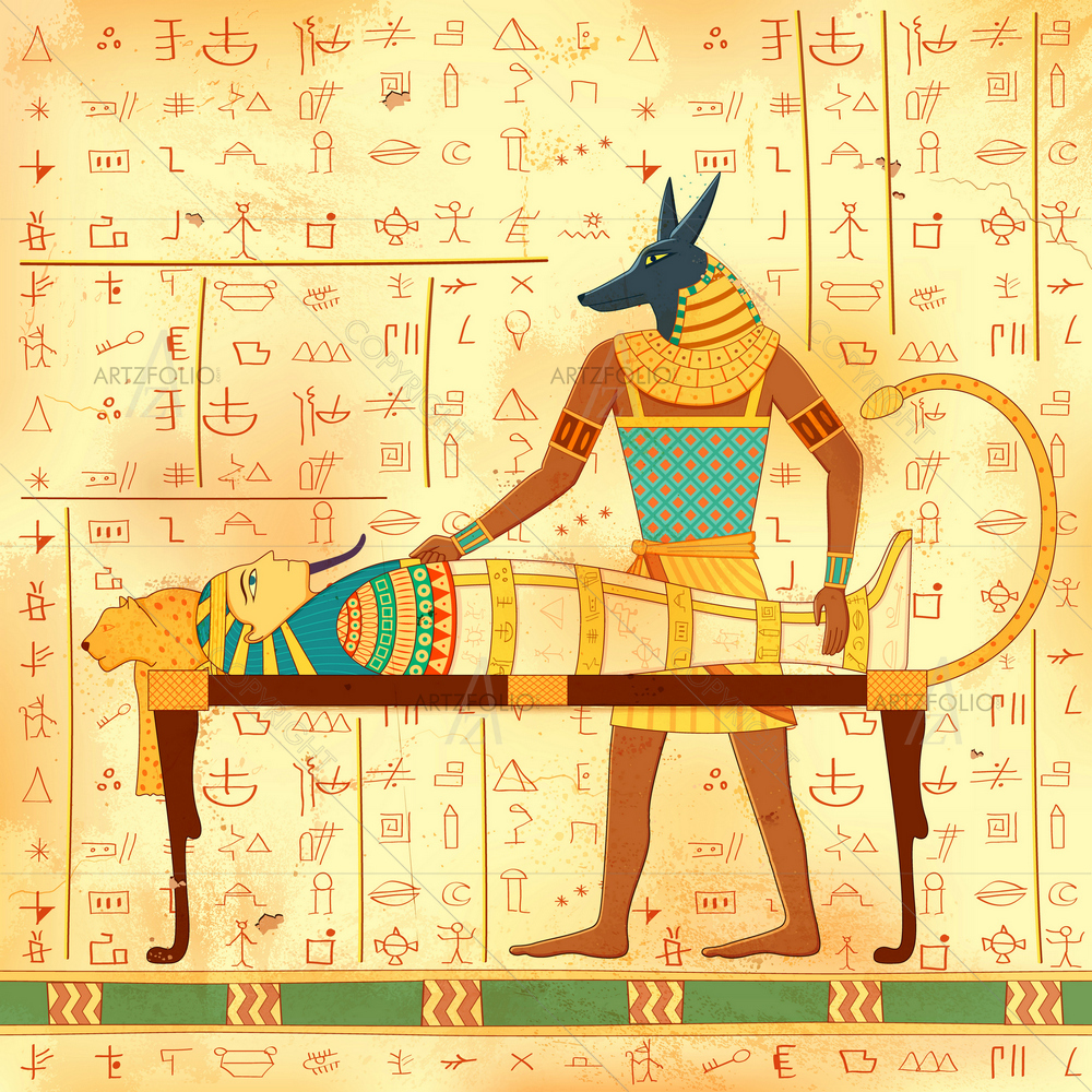 Vintage Egyptian Human Art D1 — custom-size art design 5010377