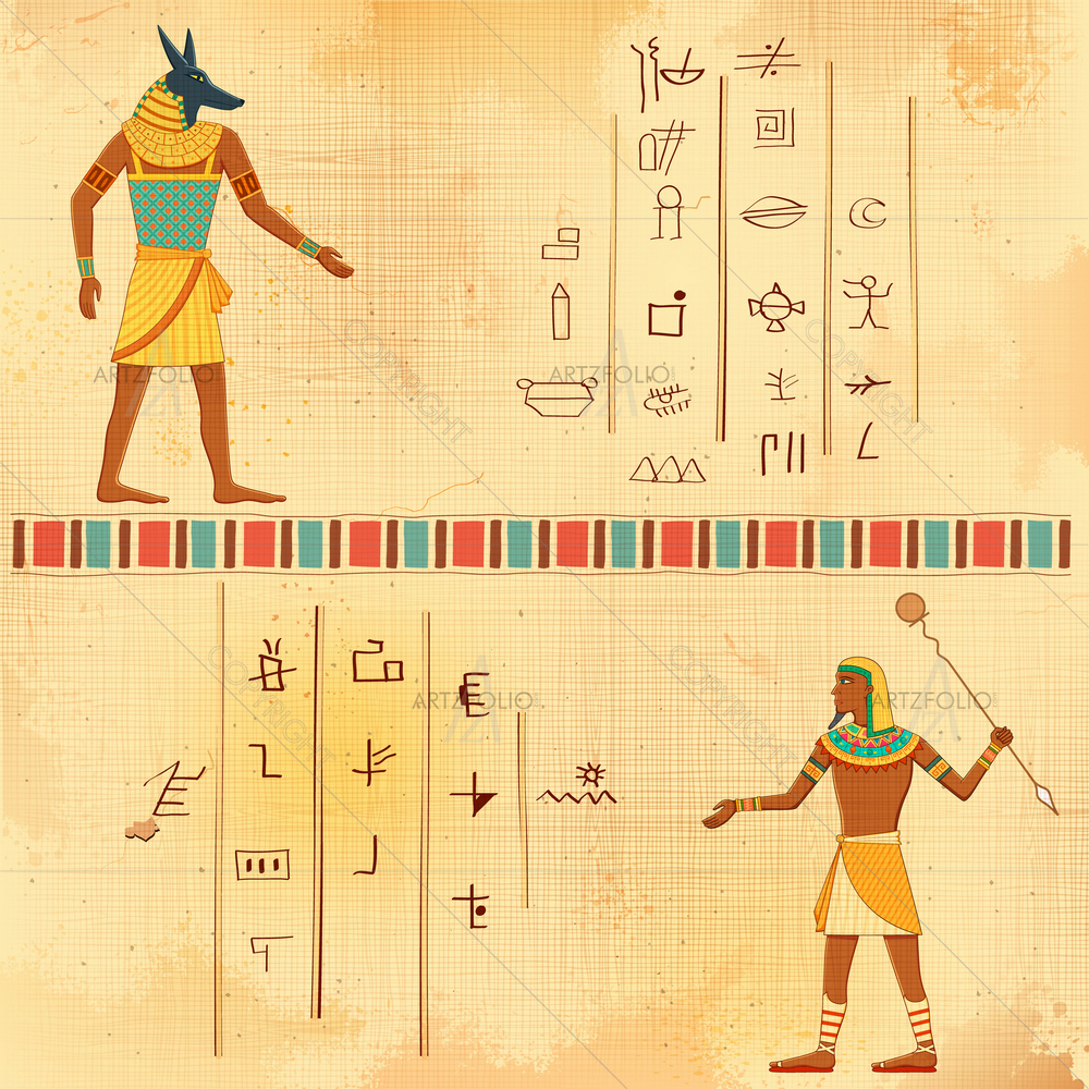 Vintage Egyptian Human Art D2 — custom-size art design 5010379