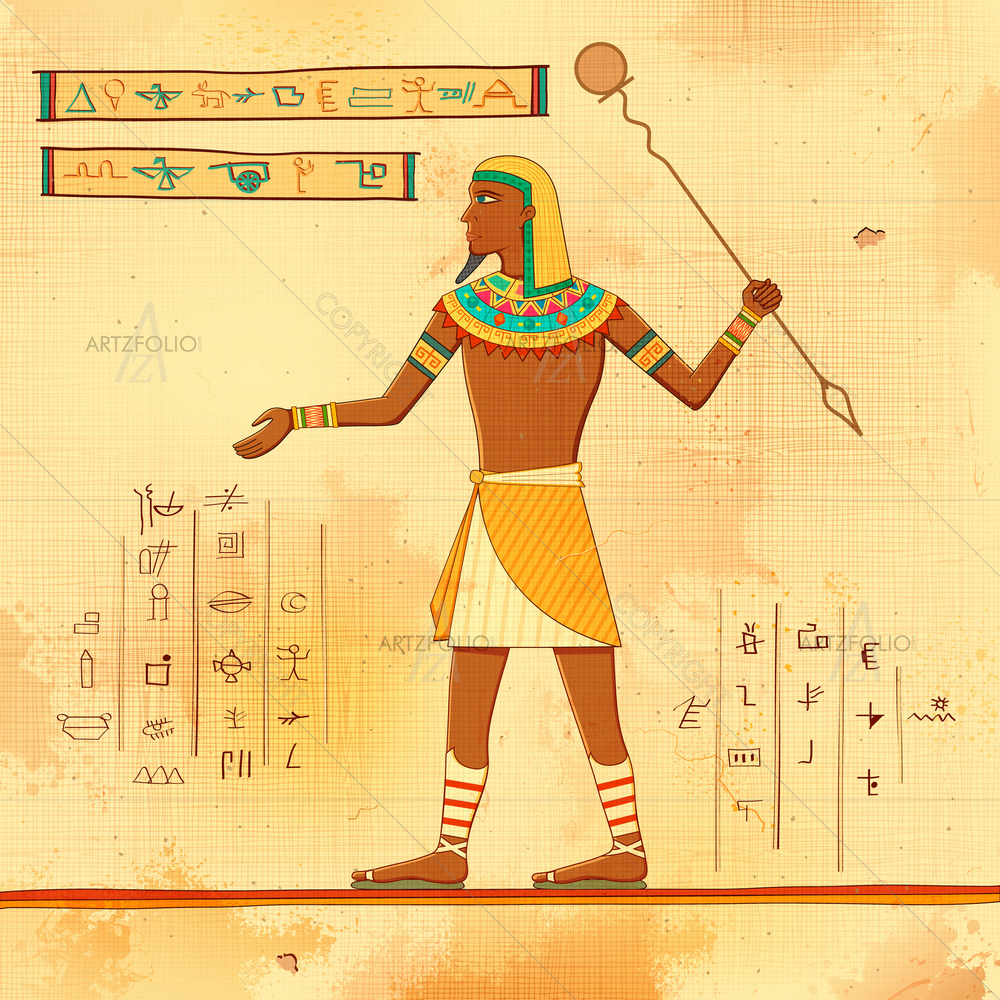 Vintage Egyptian Human Art D3 — Devotional custom art by ArtzFolio