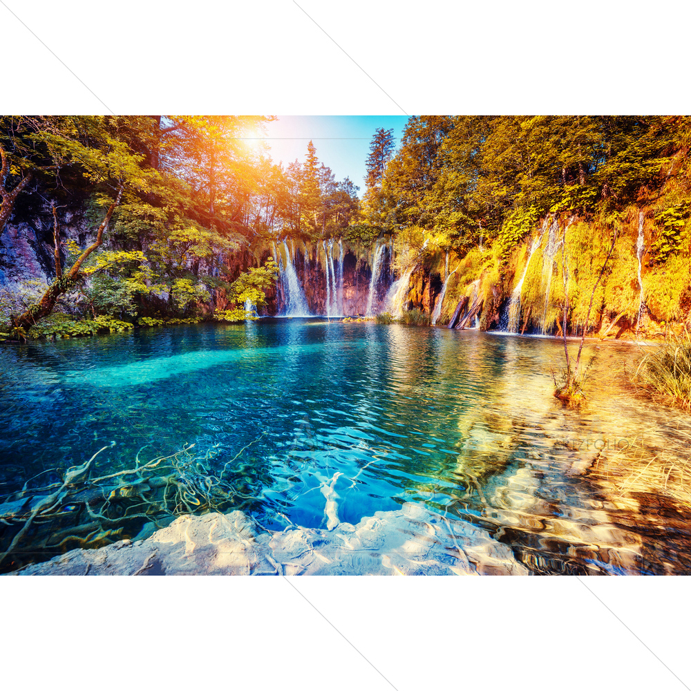 Plitvice Lakes National Park, Europe — custom-size art design 5010391