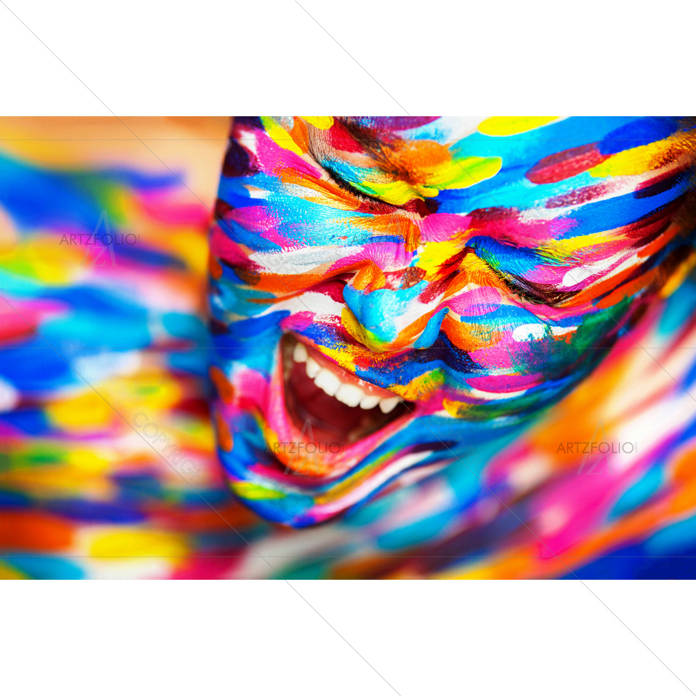Emotional Woman with Art Makeup — custom-size art design 5010392