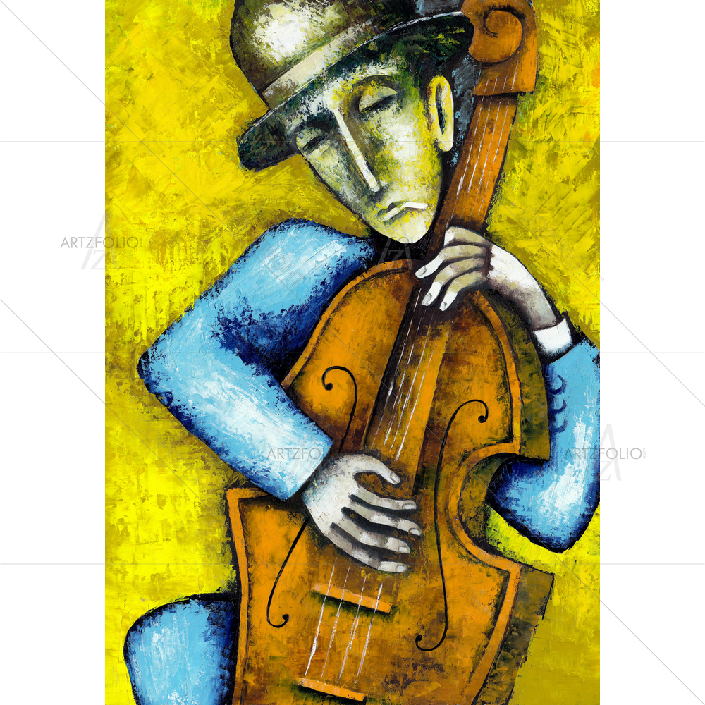 Bass Player — Ancient custom art by ArtzFolio