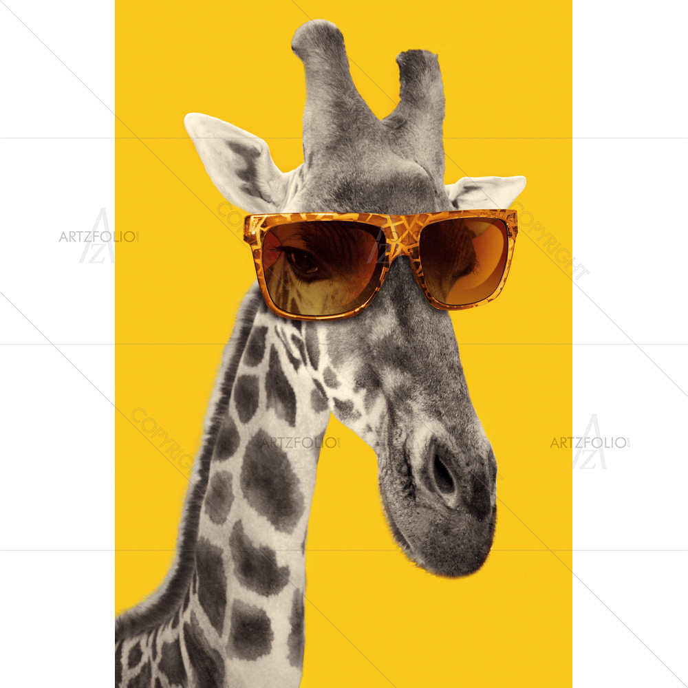 Giraffe with Modern Sunglasses D1 — custom-size art design 5010404