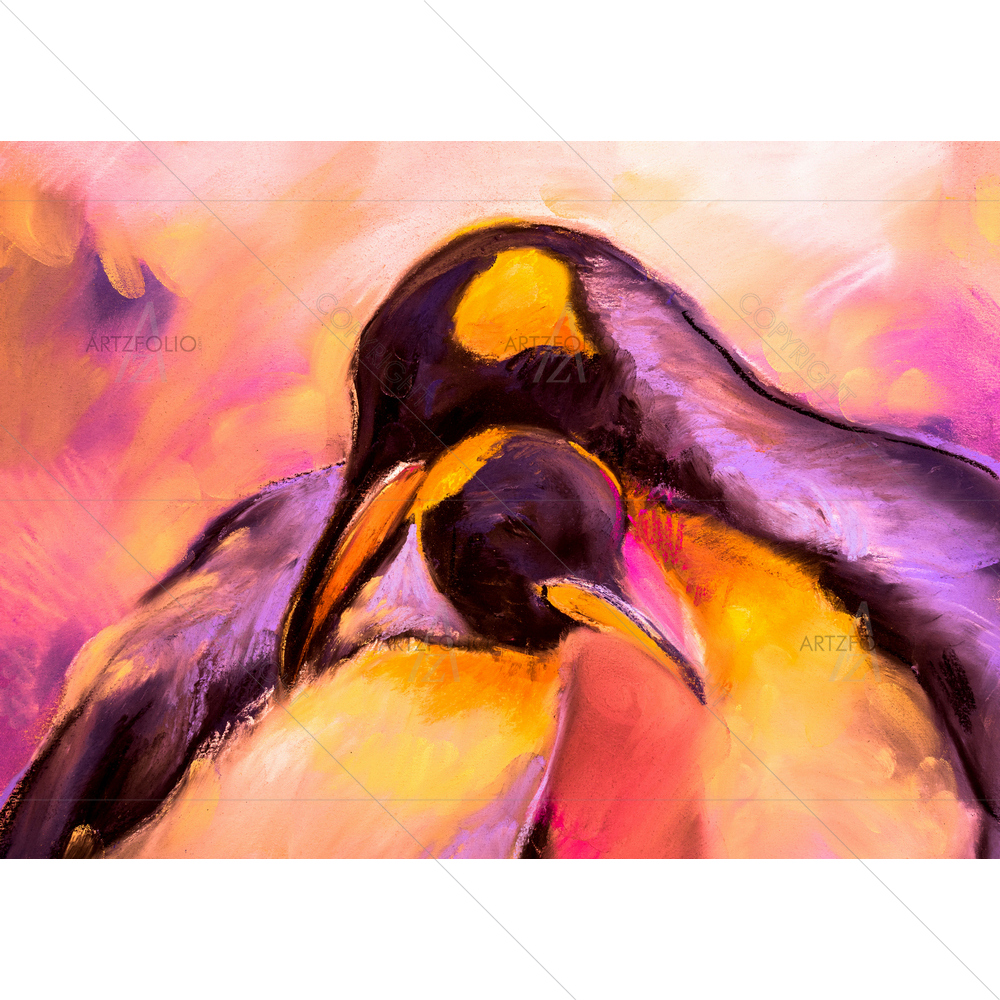 Cartoon Penguins D1 — Botanical custom art by ArtzFolio