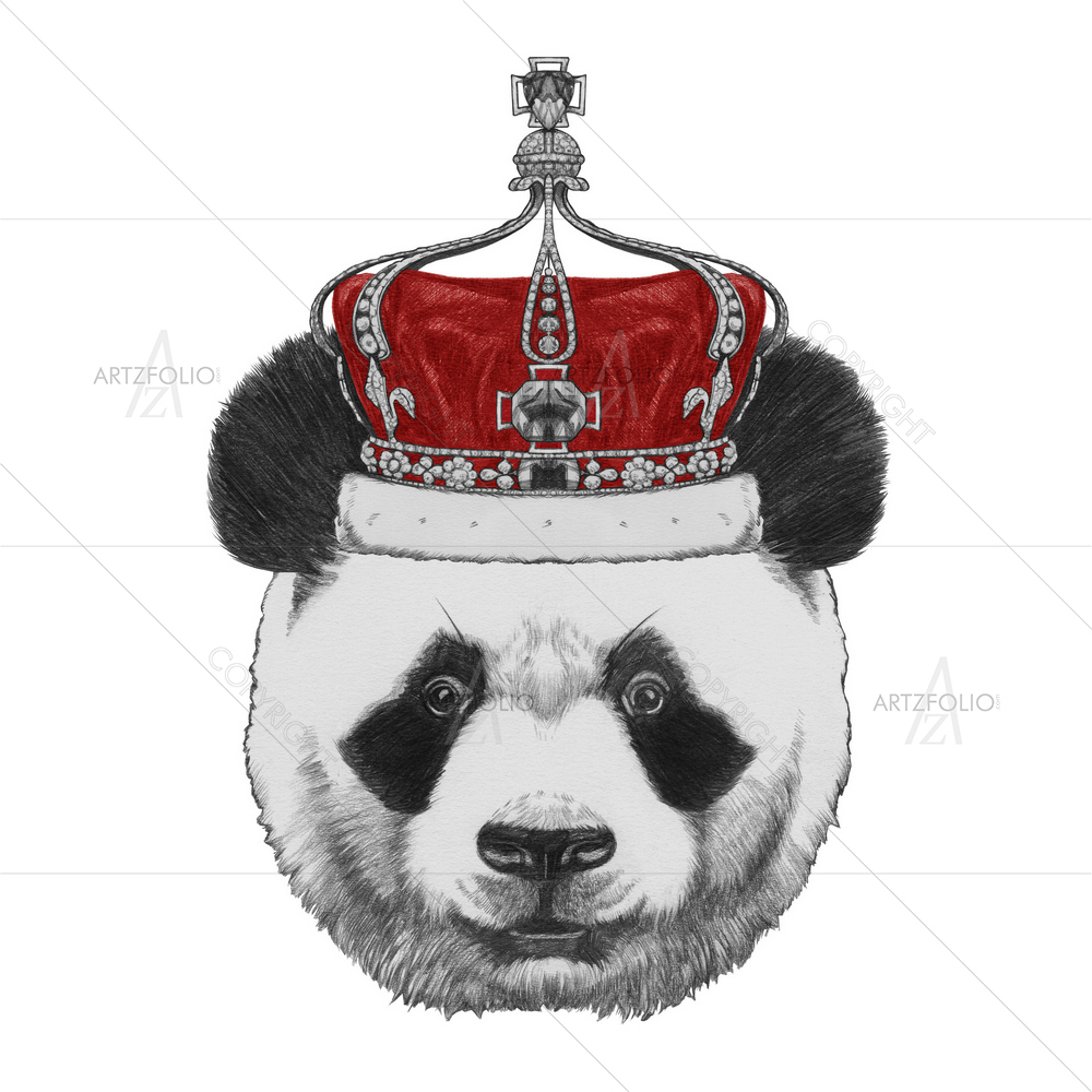 Panda with Crown — custom-size art design 5010415