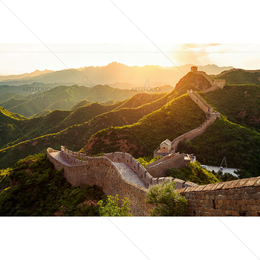 Great Wall under Sunshine — Fluid marble custom art by ArtzFolio