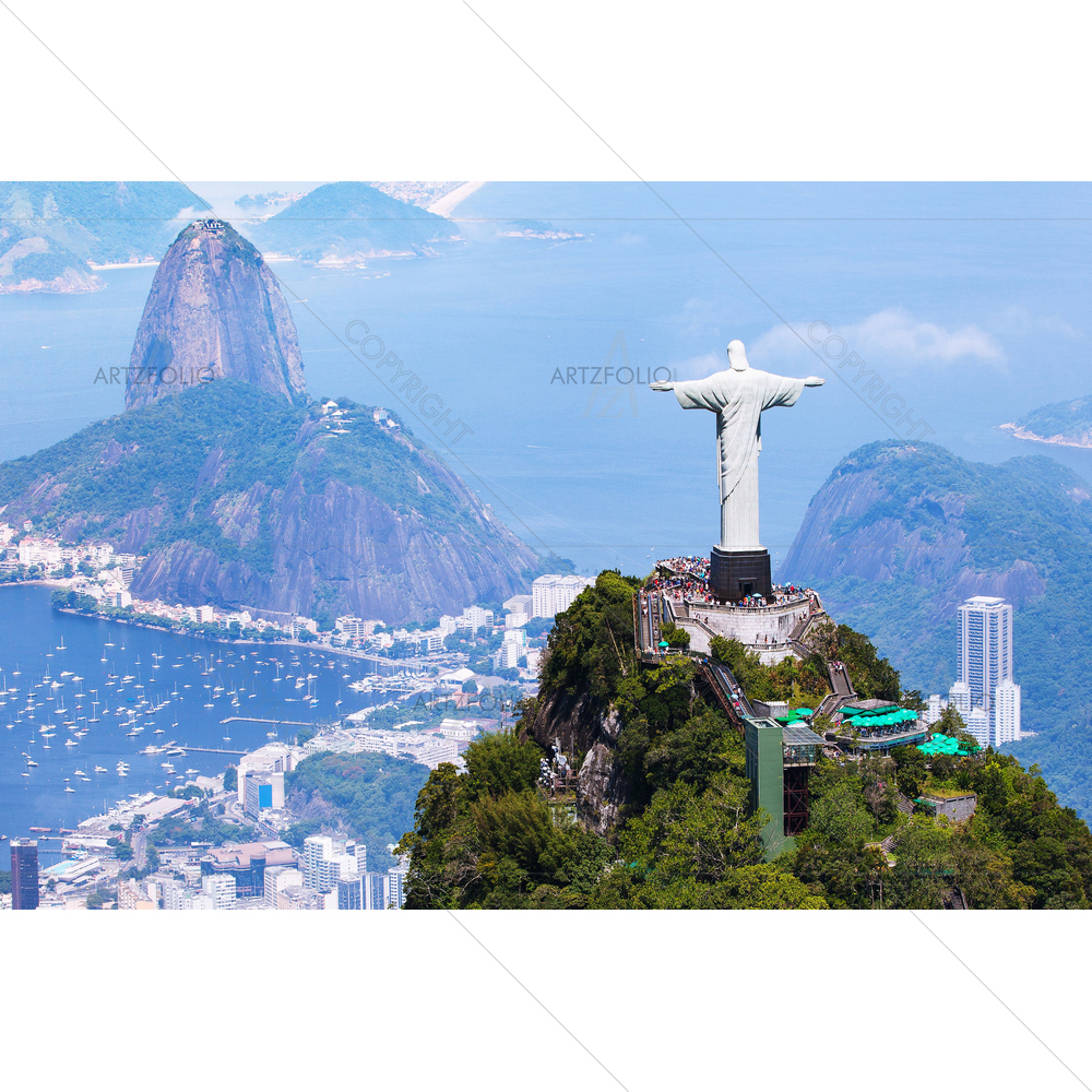 Rio De Janeiro with Christ Redeemer & Corcovado Mountain — Devotional custom art by ArtzFolio