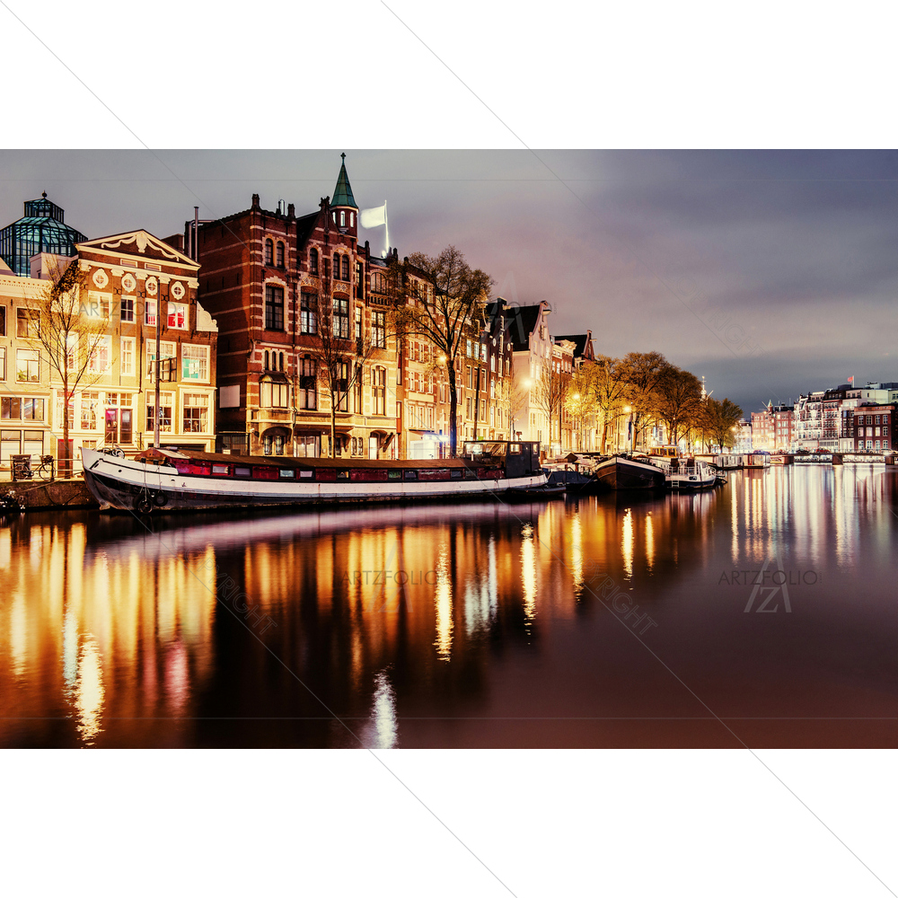 Night View, Amsterdam D1 — Devotional custom art by ArtzFolio