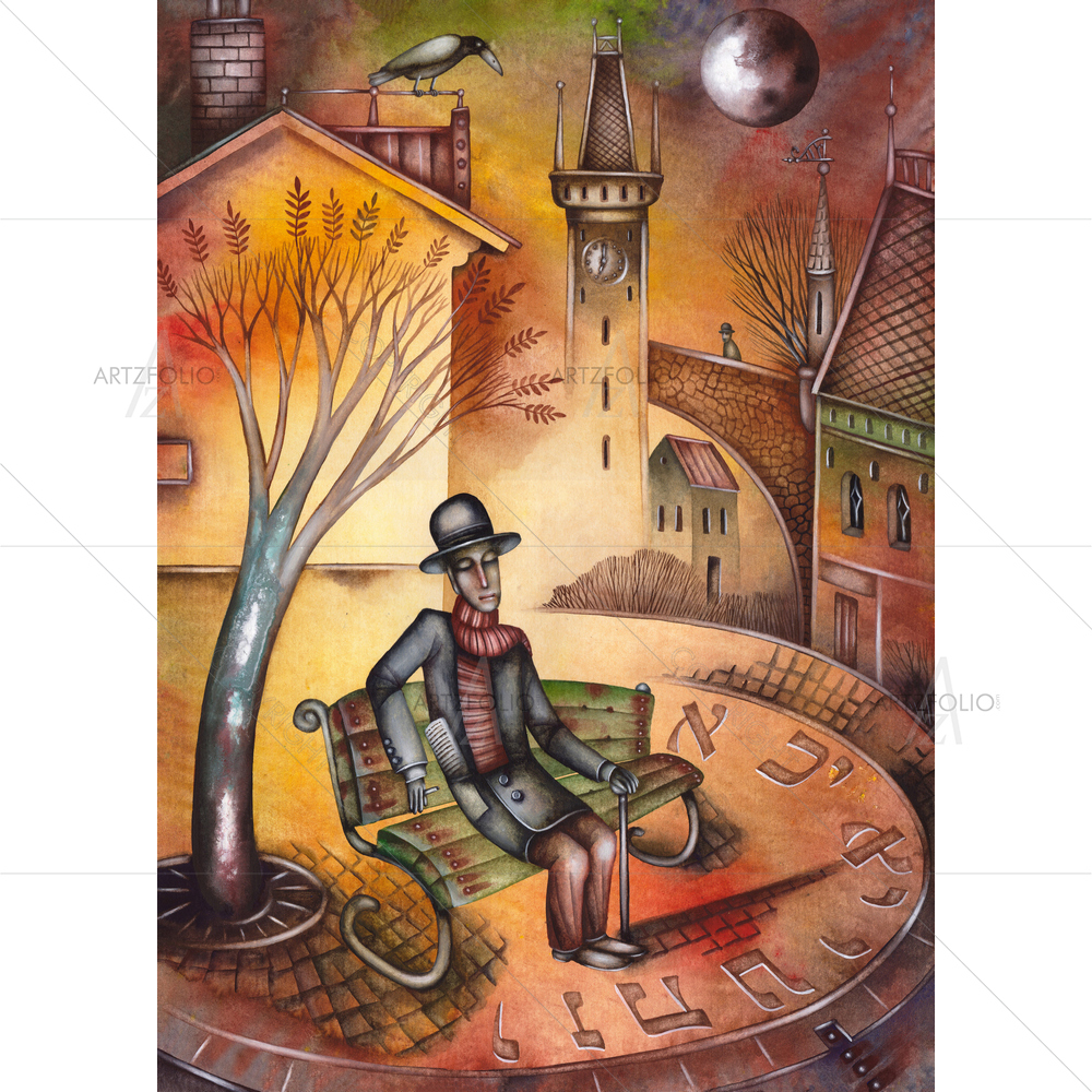Man in Bench — custom-size art design 5010445