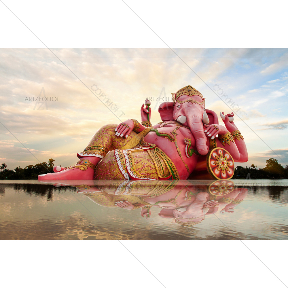 God Ganesh Sitting D1 — Devotional custom art by ArtzFolio
