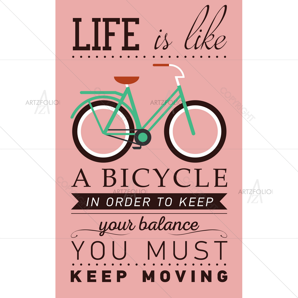 Inspirational Quote with Bicycle — custom-size art design 5010467