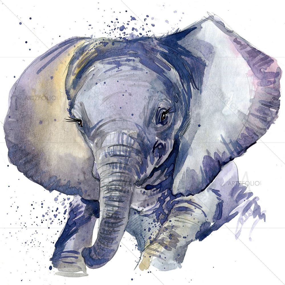 Baby Elephant D3 — custom-size art design 5010472